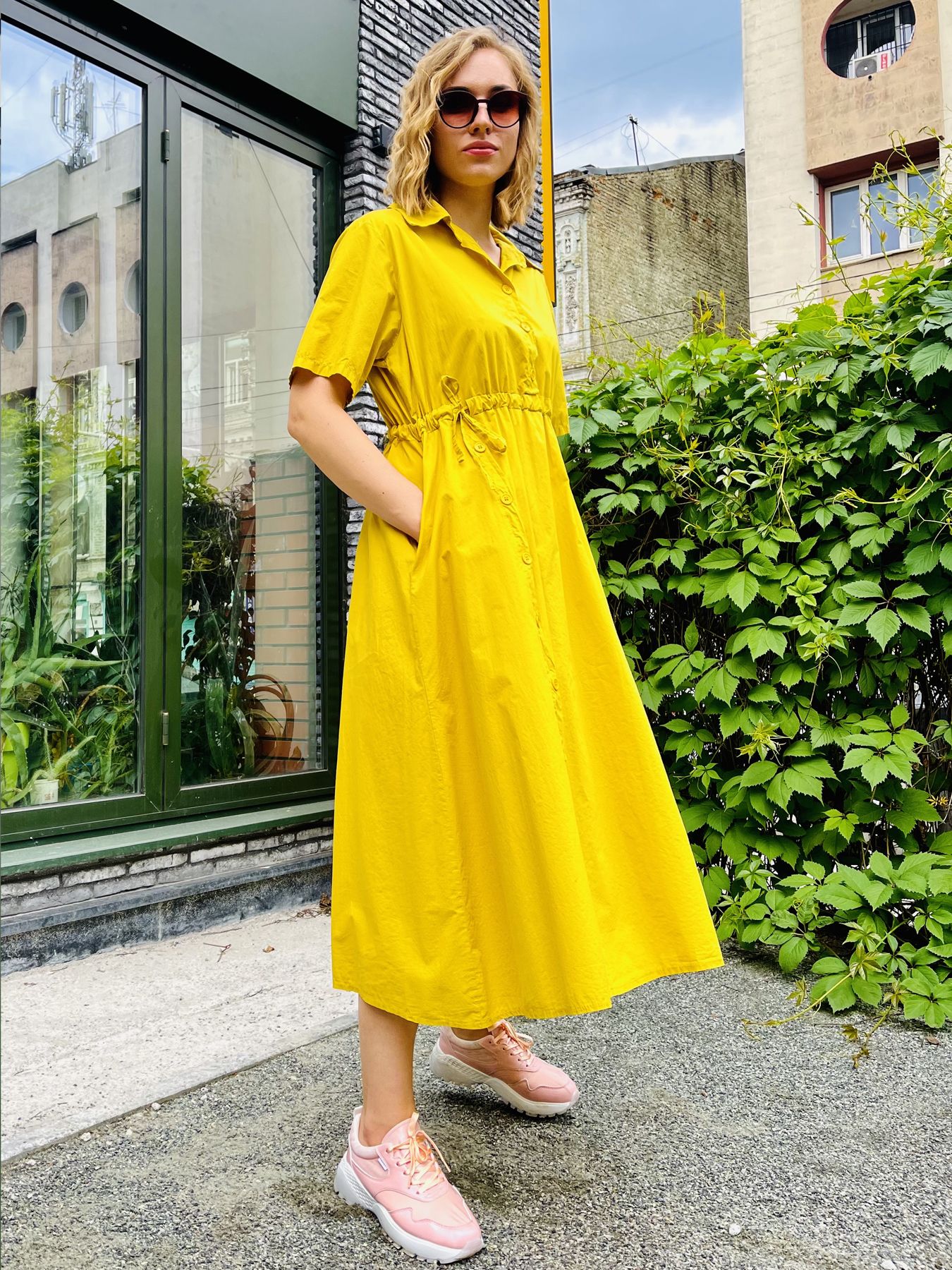 

Платье CASSO 9195.387 Желтый р.Oversize