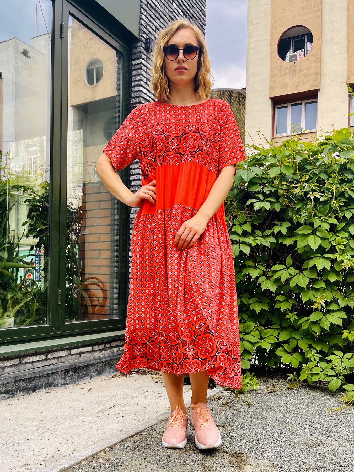 

Платье CASSO 9206.396 Коралловый р.Oversize