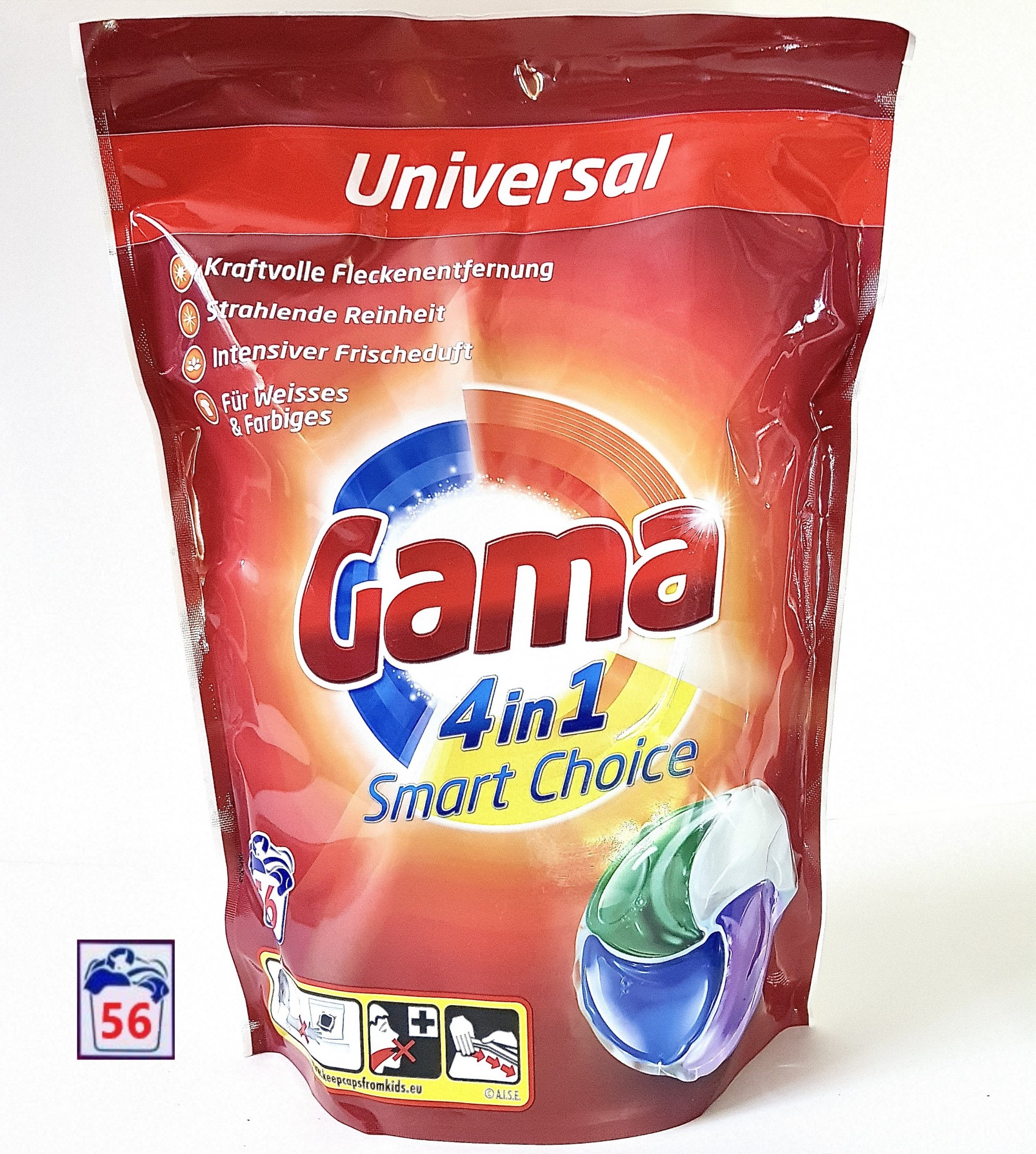 

Капсулы для стирки Gama 4в1 Универсальные 56 шт