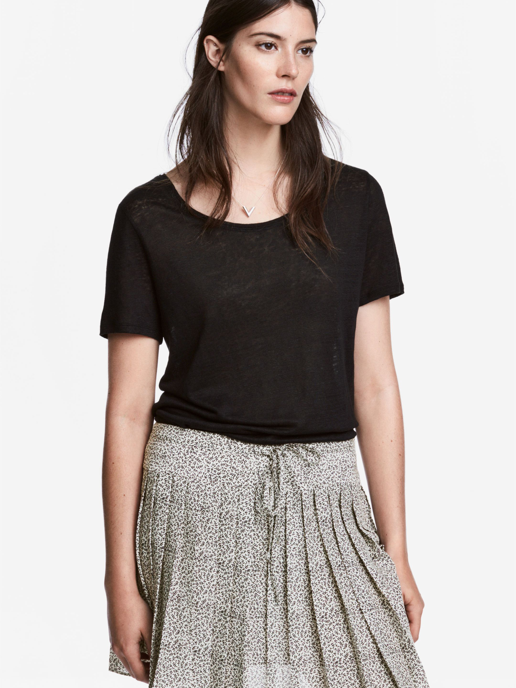 

Юбка H&M 5315266-ABFP 38 Бежевая с черным