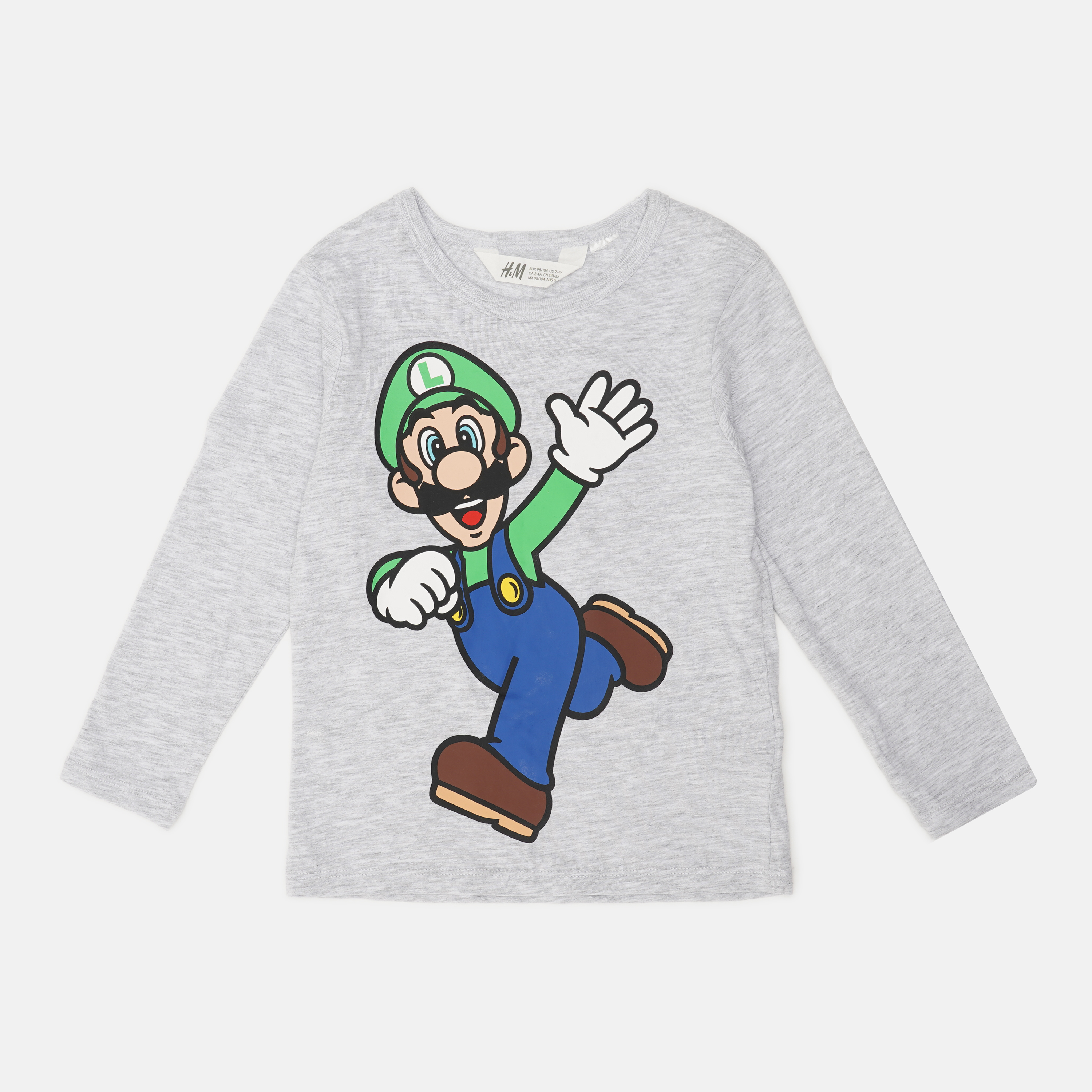 

Лонгслив H&M 404-7476540 98-104 см Серый Марио