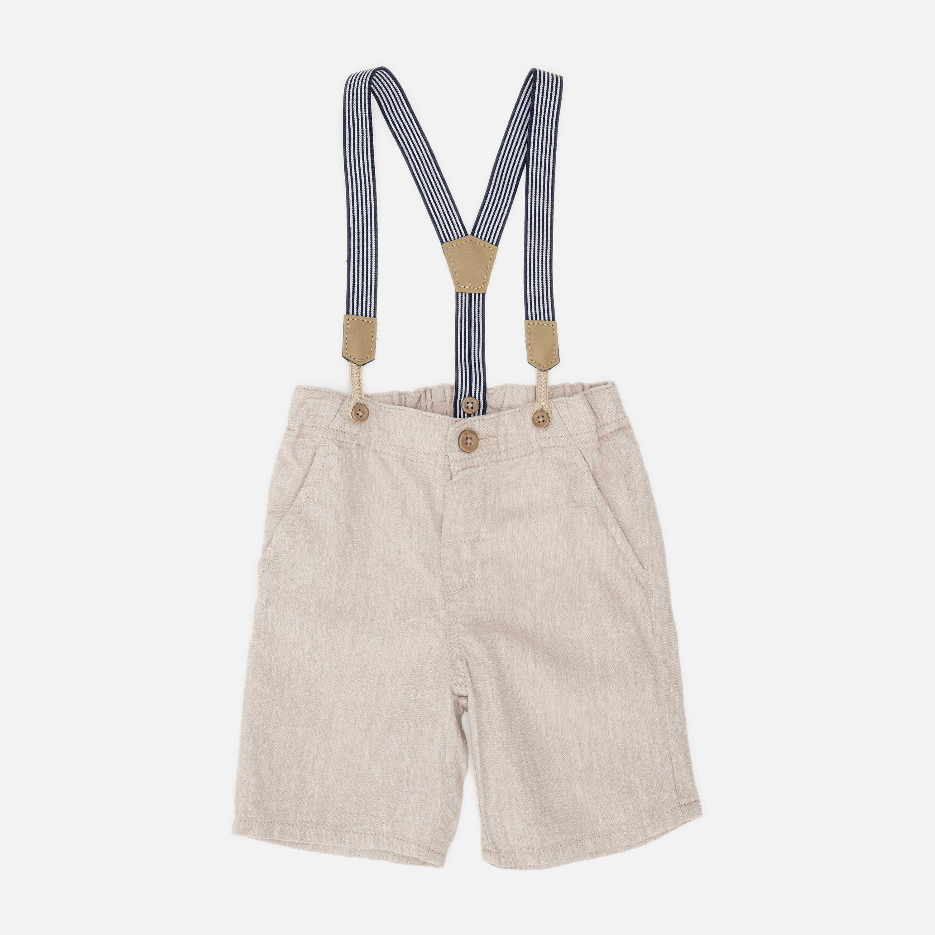 

Шорты на подтяжках H&M 1204-80881312 86 см Светло-бежевые