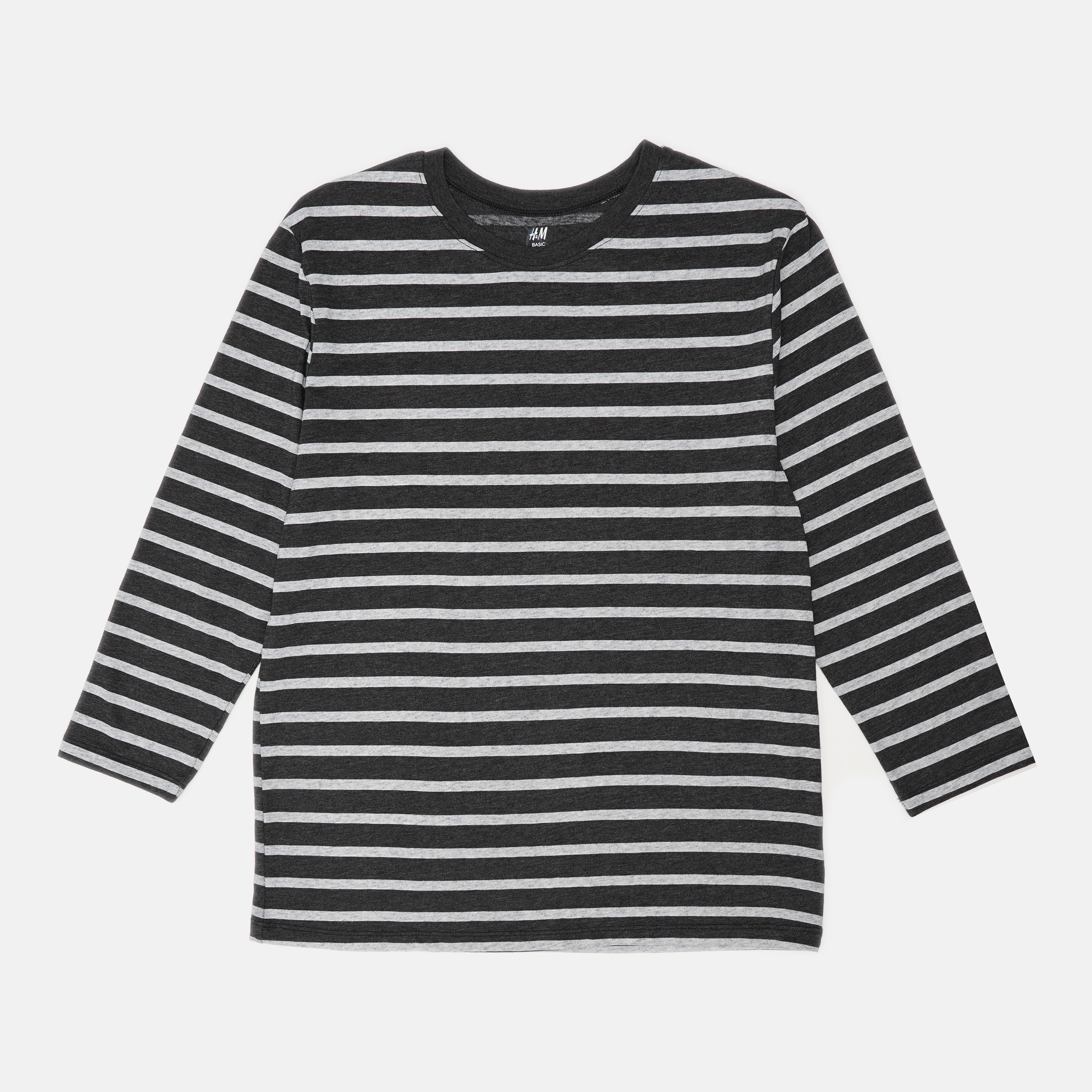 

Футболка с длинными рукавами H&M 1804-9303582 158-164 см Черно-серая (hm06341136610)