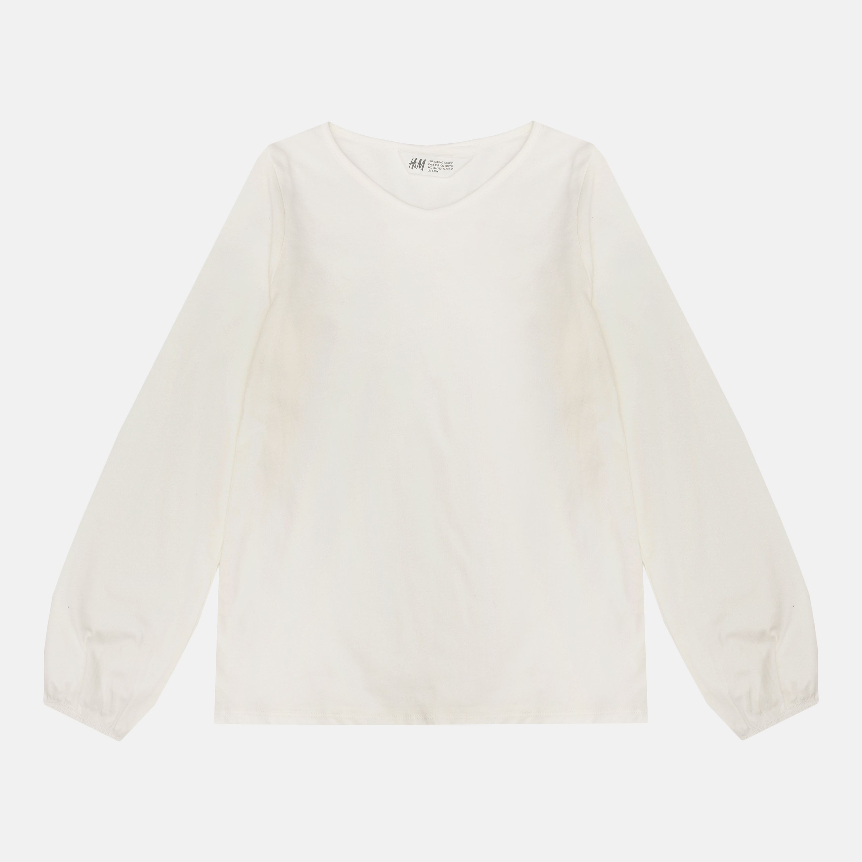 

Футболка с длинными рукавами H&M 405-8838582 134-140 см Молочная