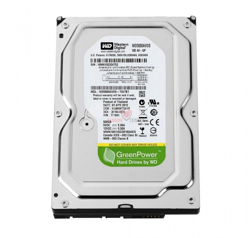 

Жесткий диск для компьютера Western Digital 500GB 32MB WD5000AVDS 3.5 SATA II