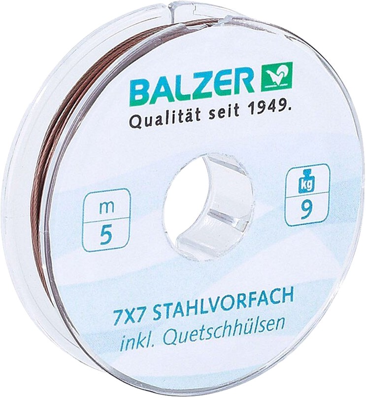 

Поводочный стальной материал без оплётки 7х7 Balzer + 10 обж. труб. 5 м 9 кг (коричневый) (14570 009)