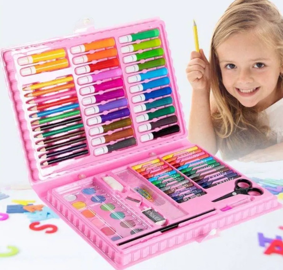 

Большой набор Art Set для юного художника для рисования в чемоданчике развивающий детский 86 предметов для девочки AVEO489400920
