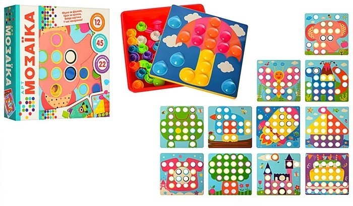 

Подарочный игровой набор для творчества TOYS Мозаика 12 трафаретов развивающая игрушка 25x25x5см 2929-81-1-2
