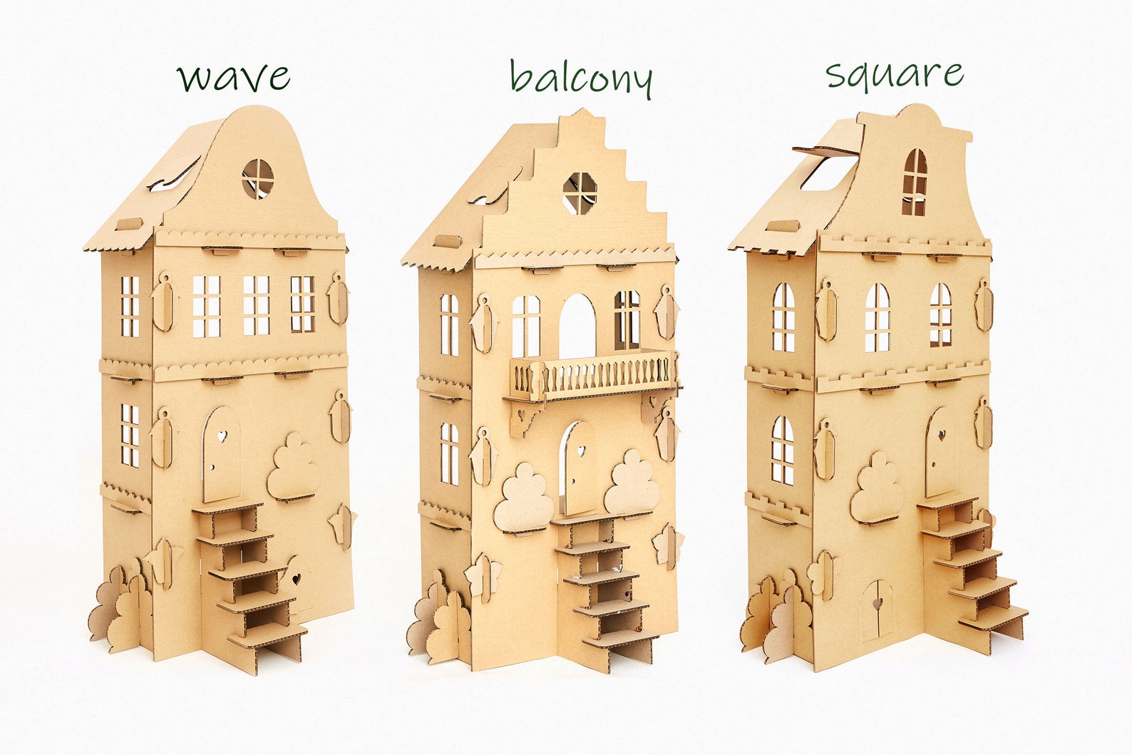 

Набор кукольных домиков из трех штук Cardboard Mama (00008)