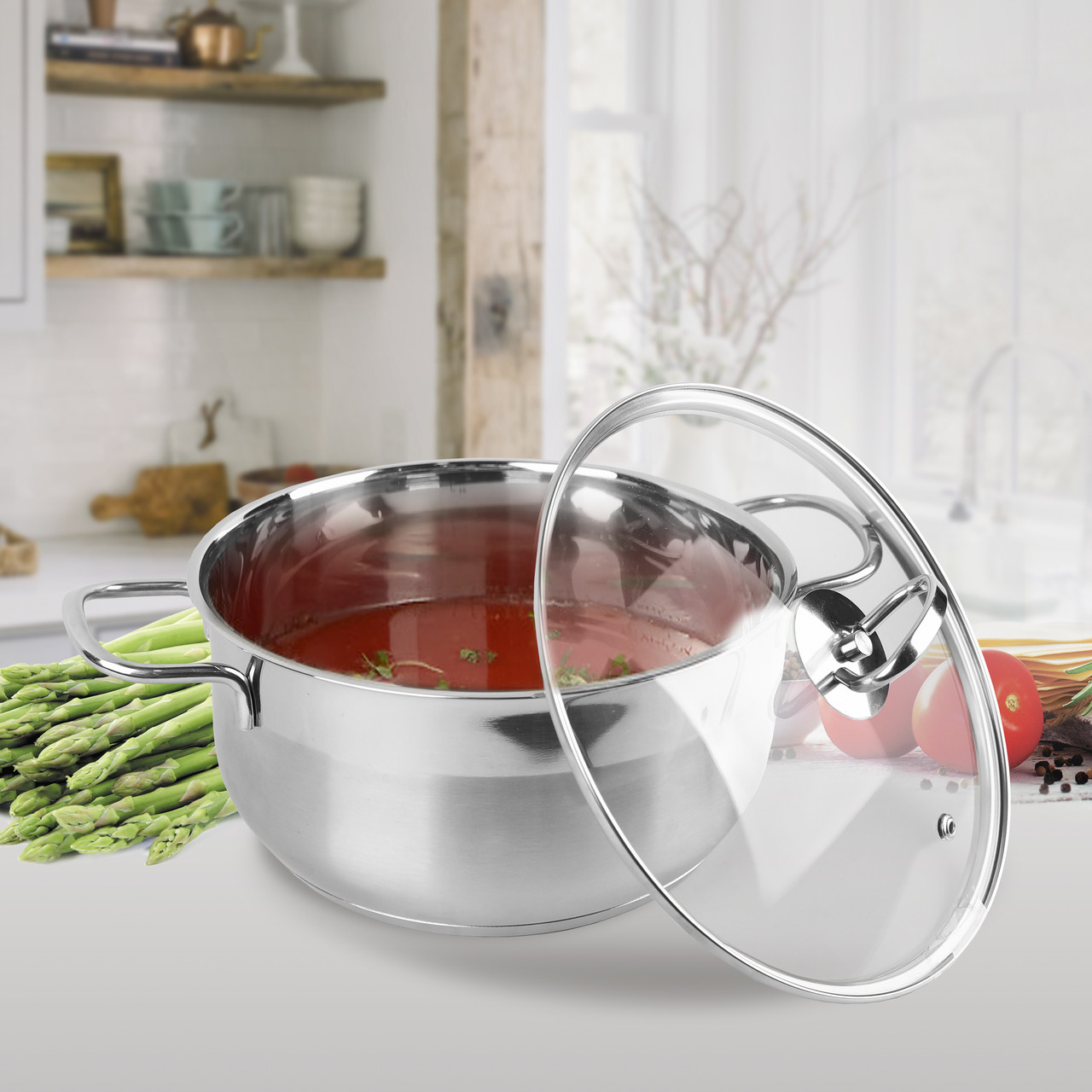 

Кастрюля с крышкой из нержавеющей стали Maestro MR-3508-30 (10 л)
