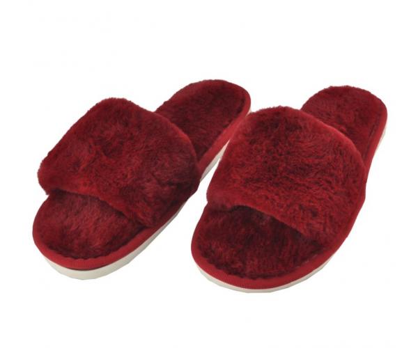 

Бордовые меховые тапочки 38-39рр 33-3839