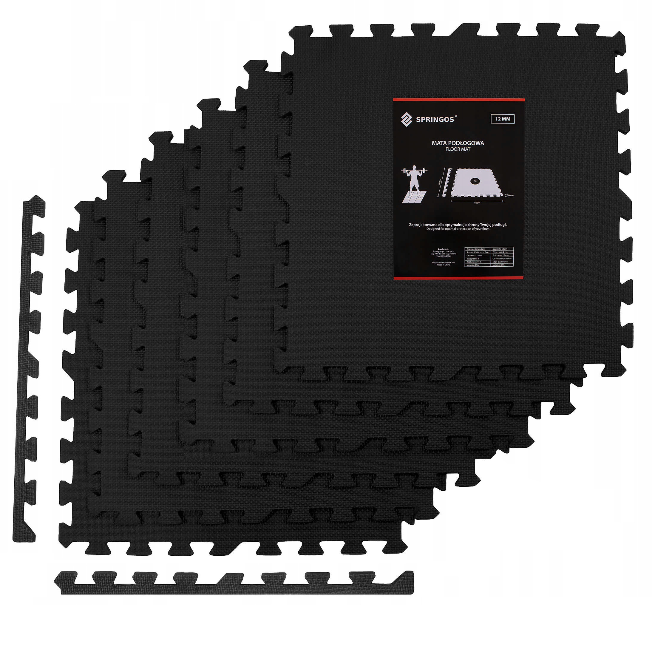 

Мат-пазл (ласточкин хвост) Springos Mat Puzzle EVA 180 x 120 x 1.2 cм FM0003 Black