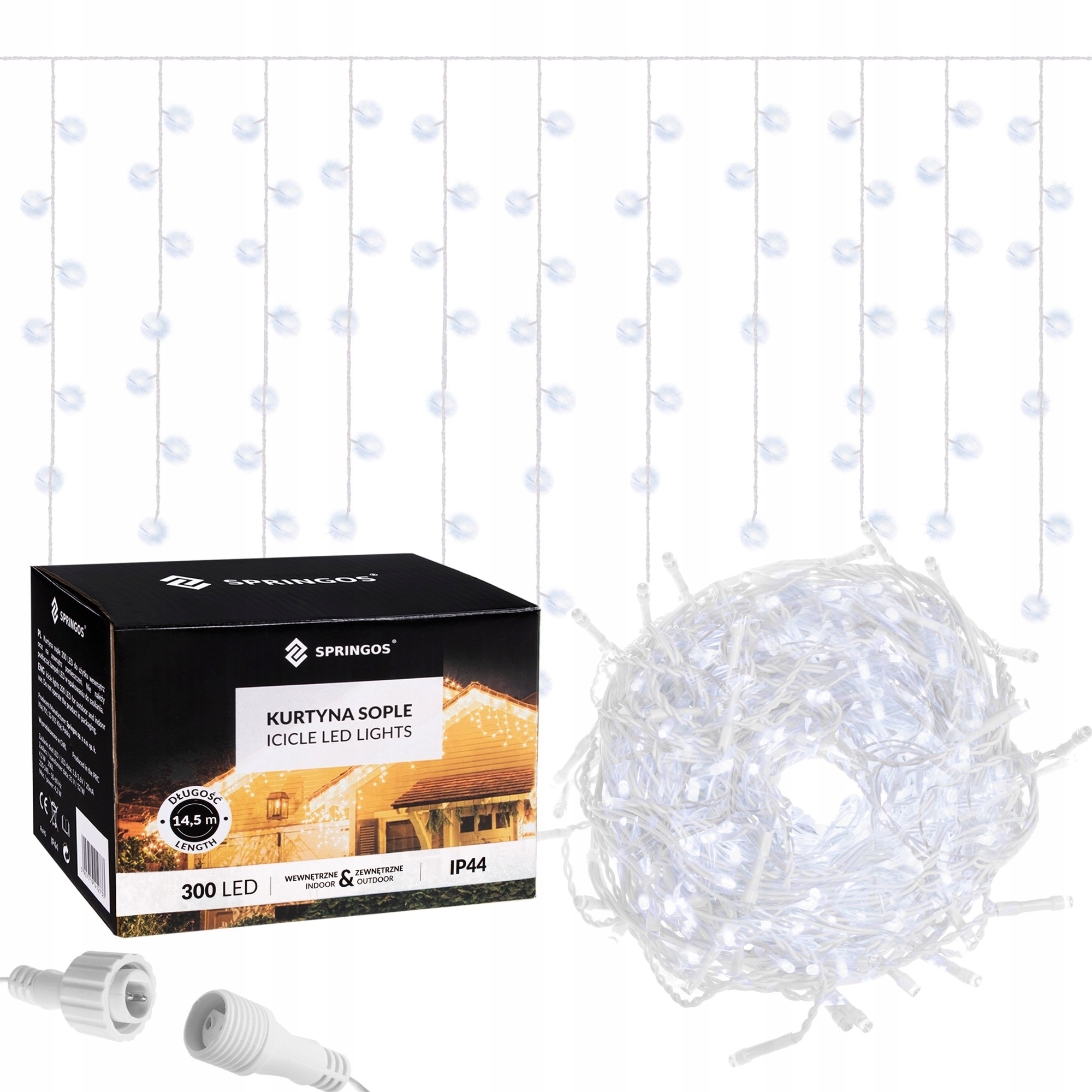 

Гирлянда бахрома уличная (наружная) Springos 12 м 300 LED CL300 Cold White