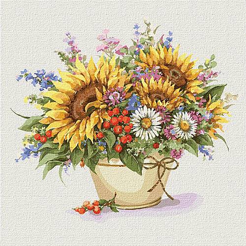 

Картина по номерам "Волшебные подсолнухи" ★★★★★ 40*40см Идейка (КНО3125)