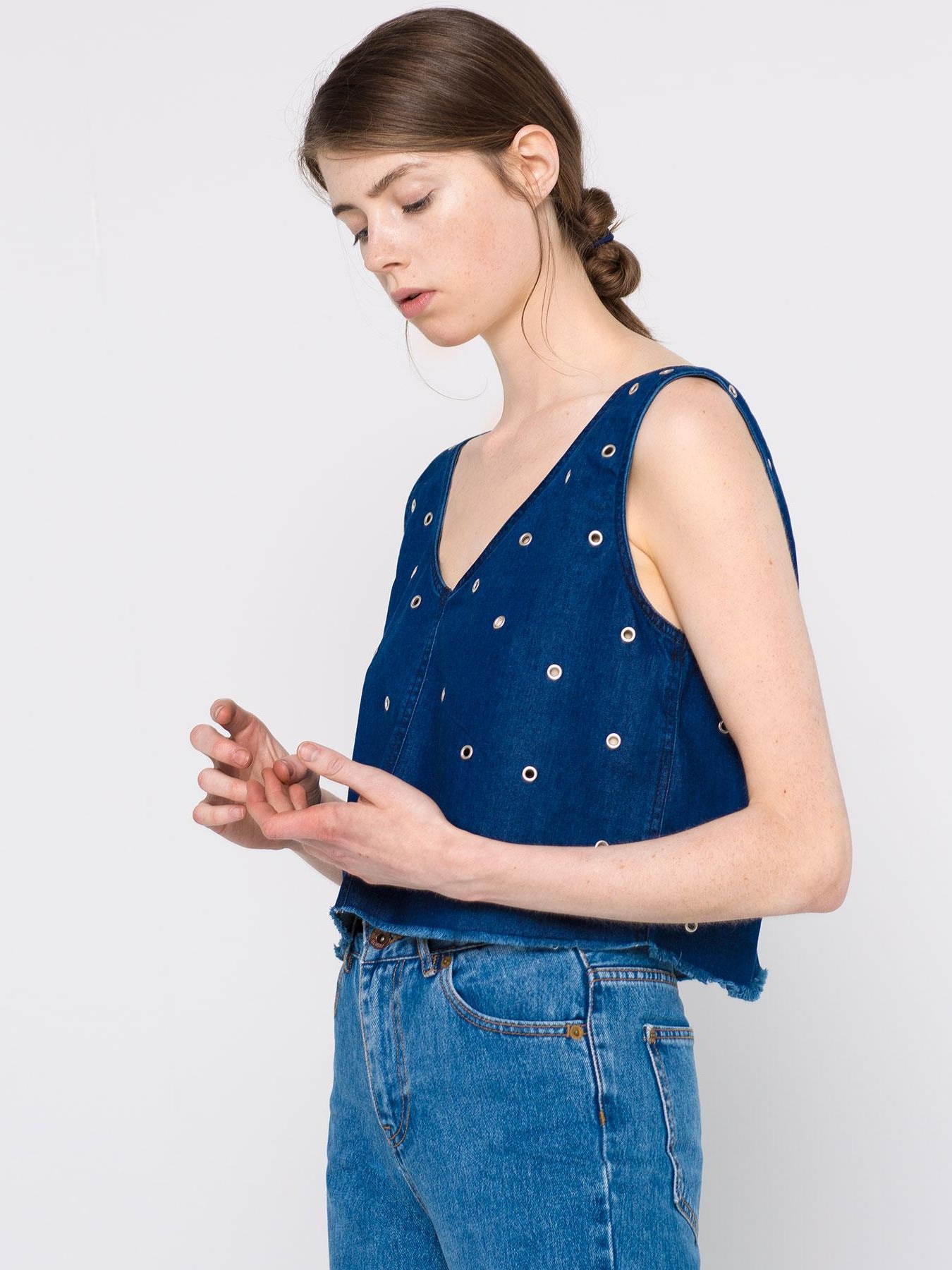

Топ джинсовый Pull & Bear 5470/365/400-AAQJ S Темно-синий