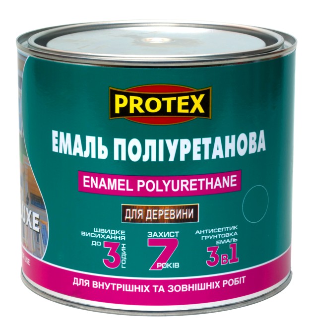 

Эмаль полиуретановая для дерева LUXE PROTEX 2.4кг белая