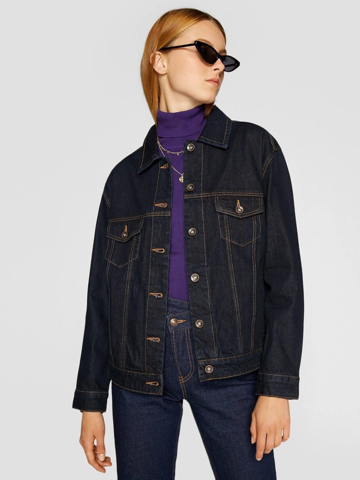 

Джинсовая куртка Stradivarius 5791/692/703-AAQJ S Темно-синяя