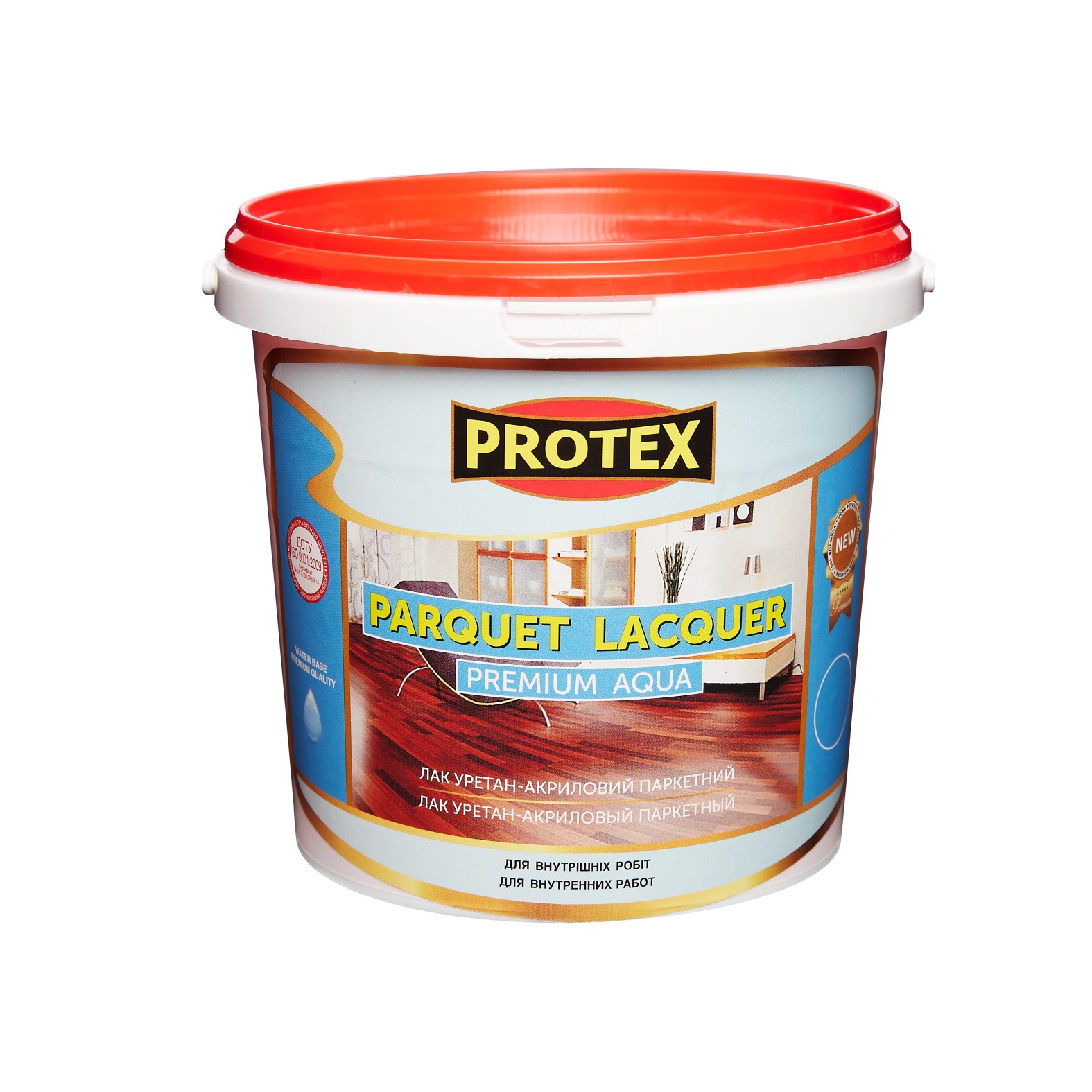 

Лак паркетный ВД PREMIUM PROTEX 1кг (1л) полуматовый