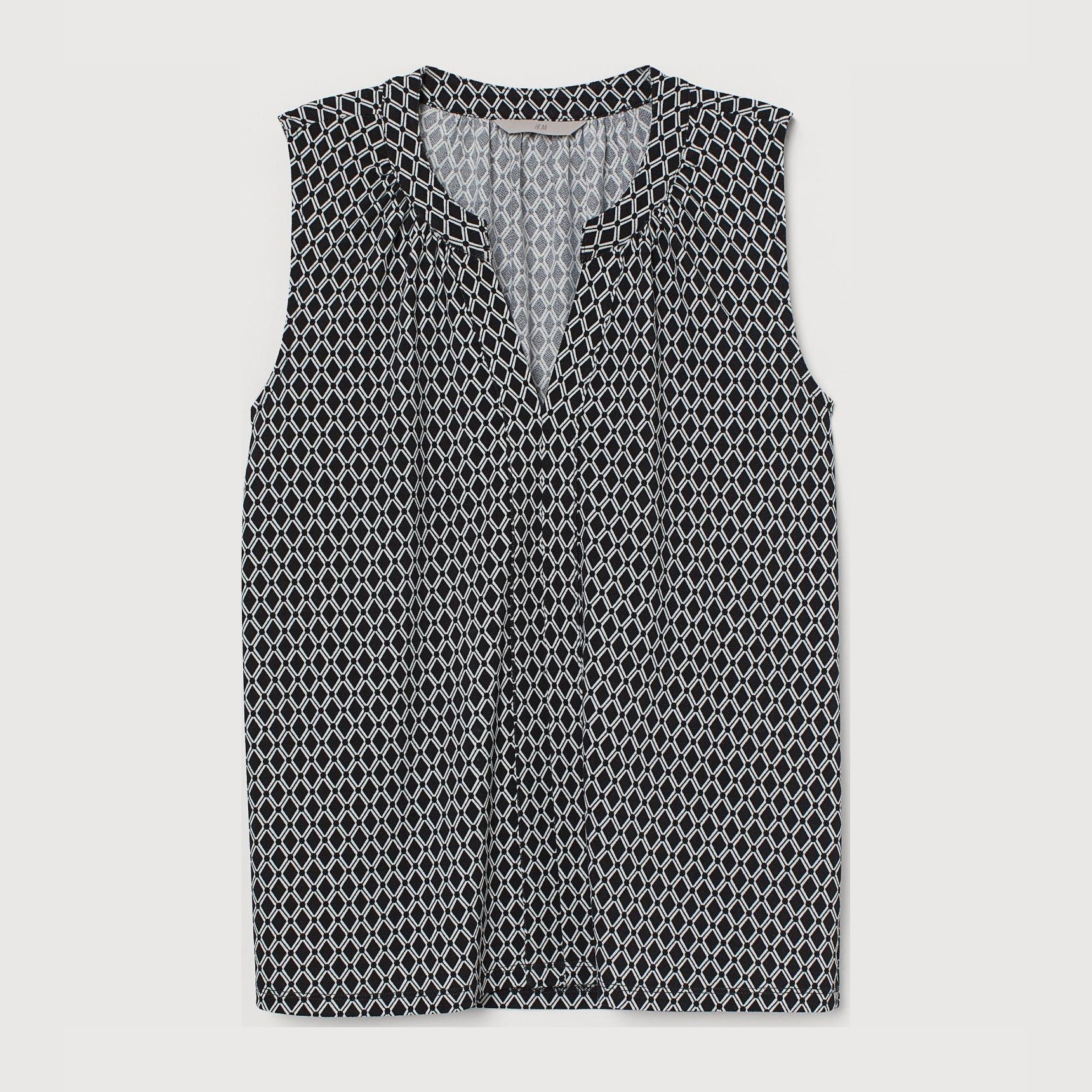 

Блузка H&M 6323070-AAJI XL Черная с белым