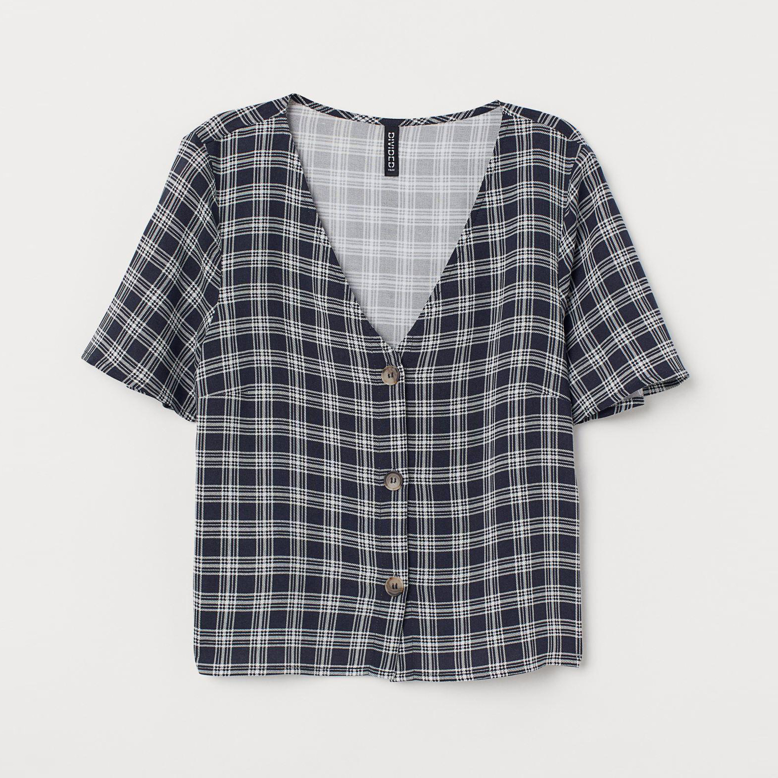 

Блузка H&M 7232019-AANW 38 Черная с белым