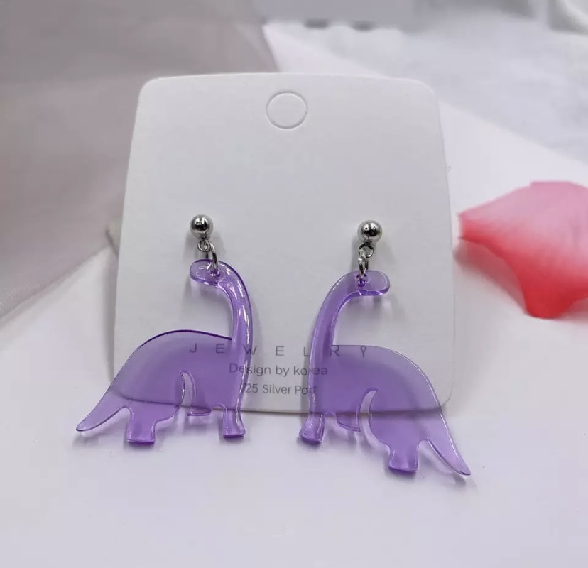 

Сережки динозаврики фиолетовые
