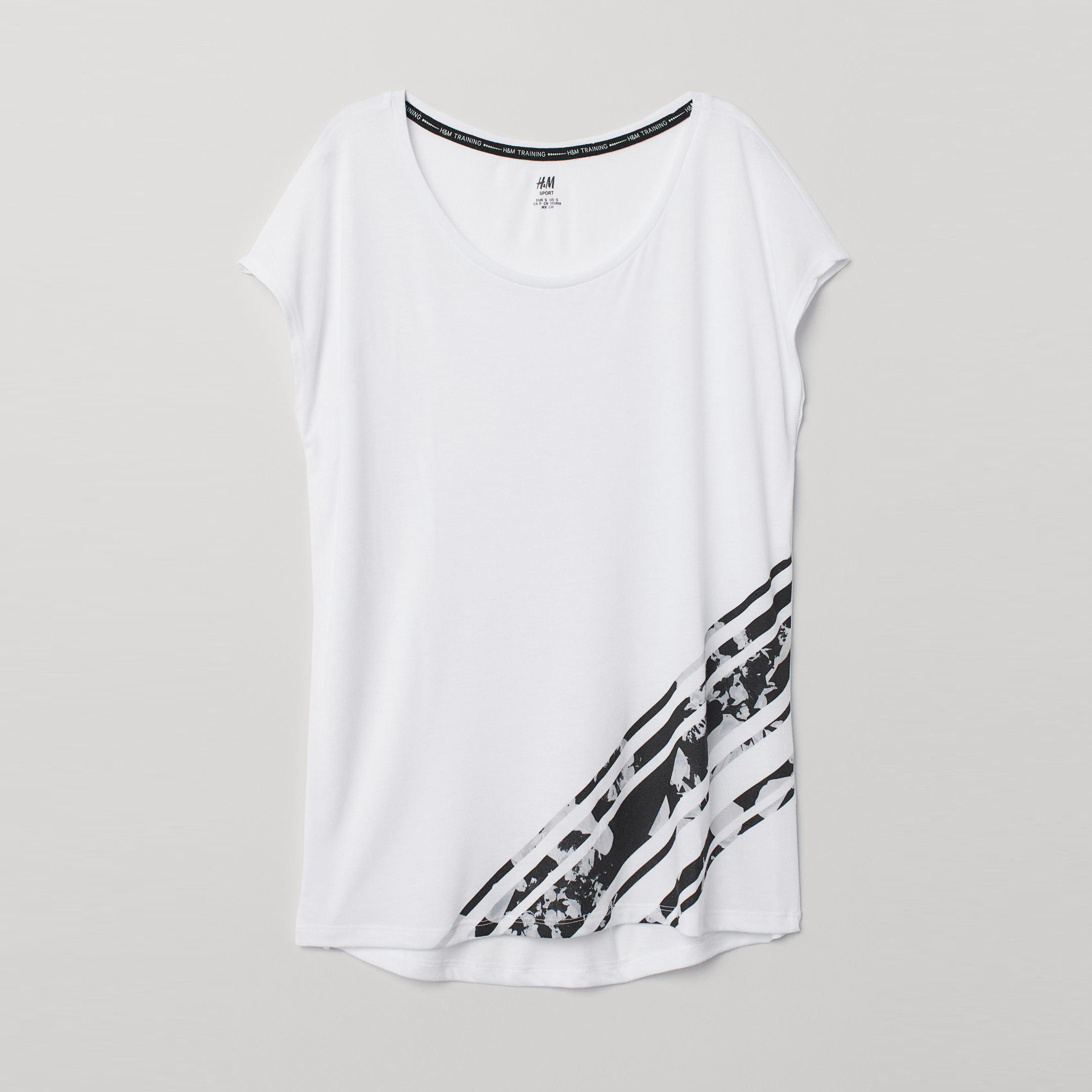 

Футболка H&M 5679938-AAWS L Белая с черным