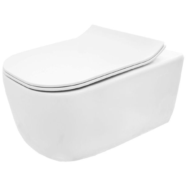 

Унітаз Rea Mateo Rimless без обідка, підвісний, сидіння дюропласт slim (REA-C1258)