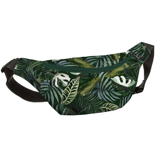 

Сумка на пояс бананка Bumbag Presentville Тропические листья джунгли 27х16 см