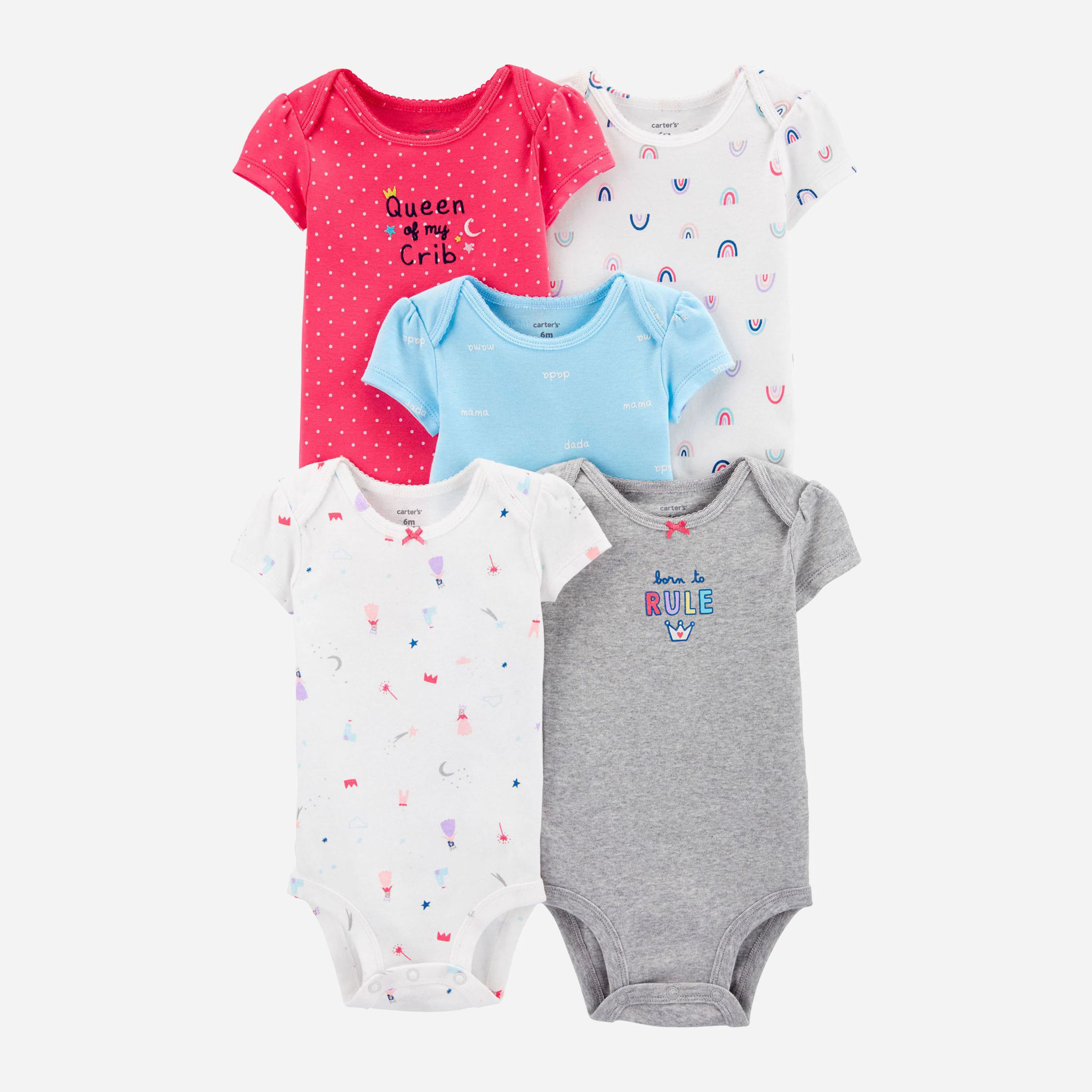 

Боди-футболка Carters 17635810 69-72 см 5 шт Мультиколор