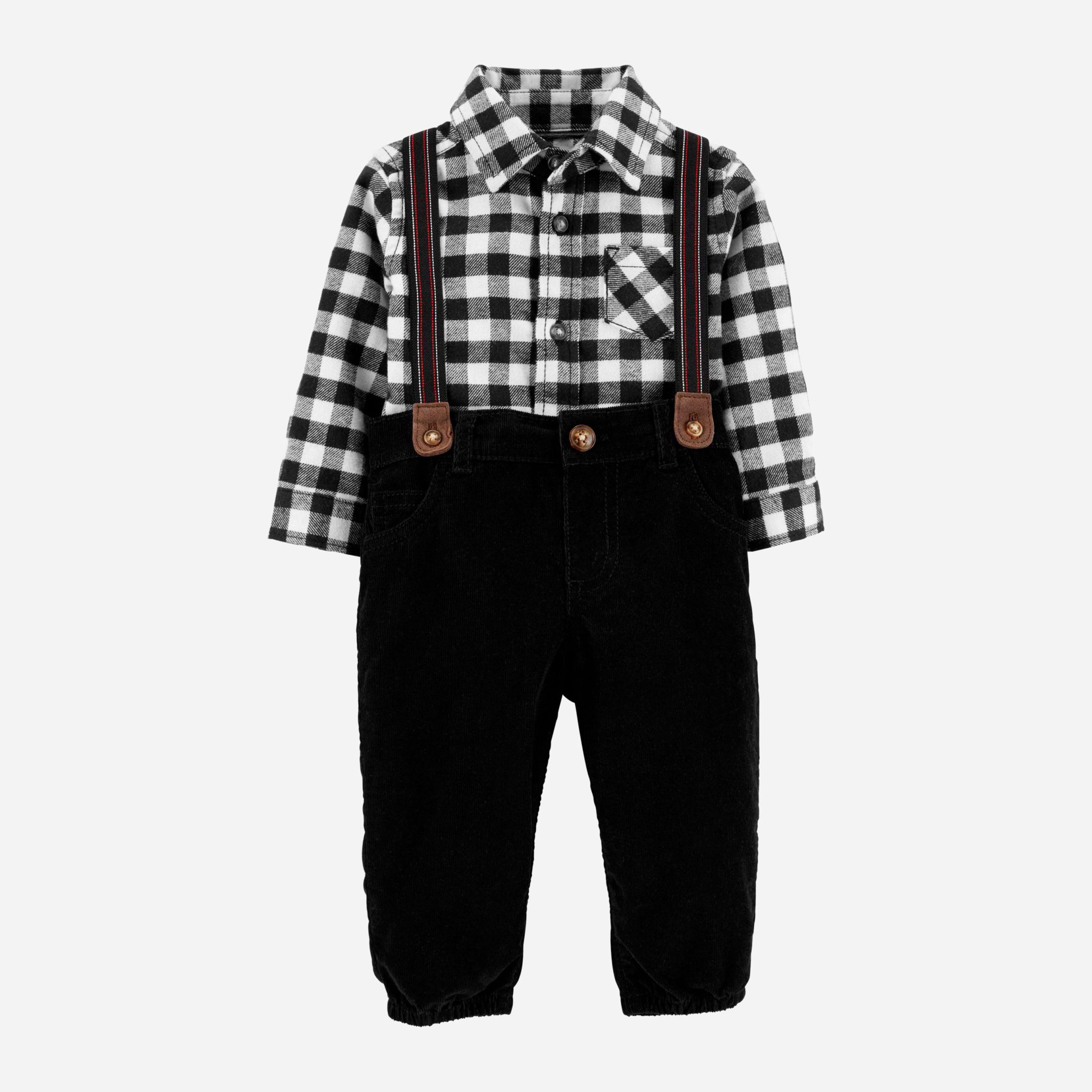 

Комплект (рубашка + брюки на подтяжках) Carters 18599010 72-76 см Разноцветный