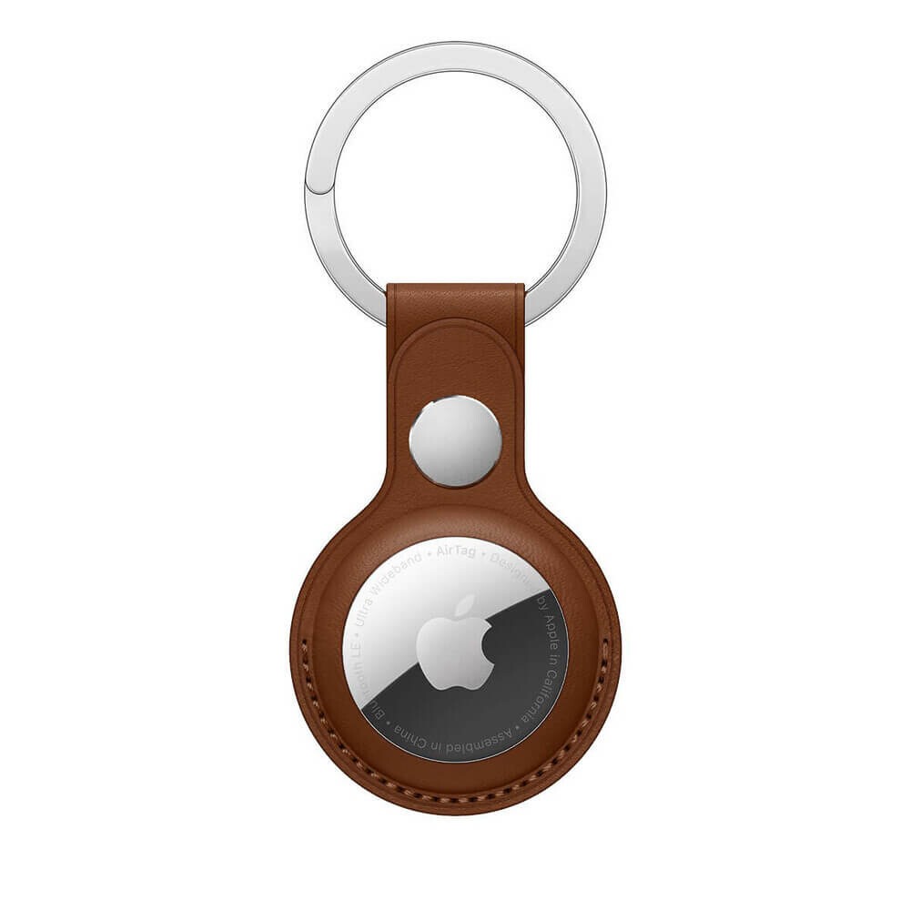 

Брелок - чехол Leather Ring c кнопкой для AirTag Brown / Коричневый