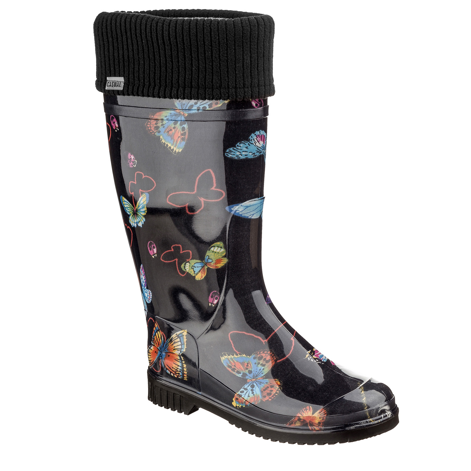 

Резиновая обувь женские Casual Кеж-А 201 Бабочки черные укороченный-182 37 Ар.91871737