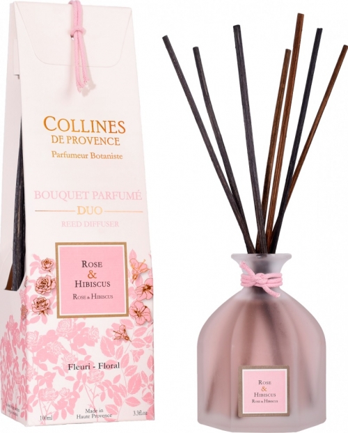 

Тростниковый диффузор Collines de Provence Роза и Гибискус 100 мл