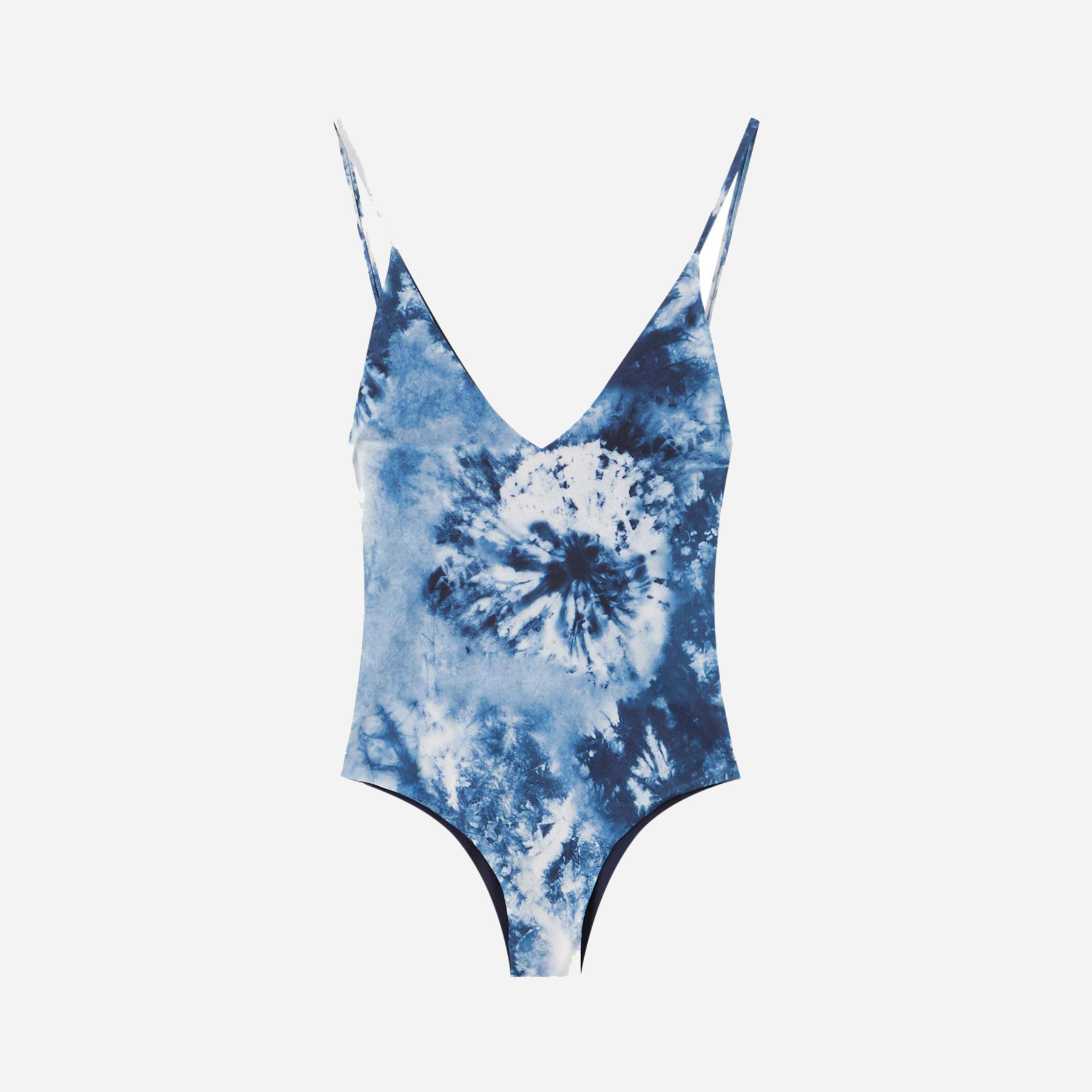 

Купальник слитный женский Pull & Bear 5805/309/420-ACIJ XS Синий/Белый в узоры