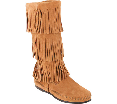 

Женские сапоги Minnetonka Calf Hi 3-Layer Fringe Boot Taupe Suede 38