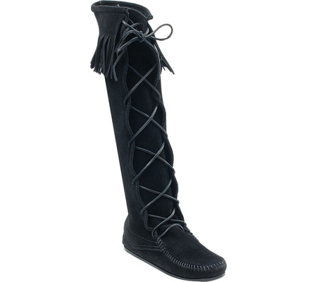 

Женские сапоги Minnetonka Knee High Fringe Boot Black 39