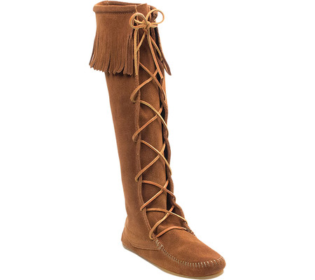 

Женские сапоги Minnetonka Knee High Fringe Boot Brown 35