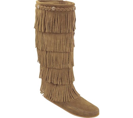 

Женские сапоги Minnetonka 5 Layer Fringe Boot Taupe Suede 36