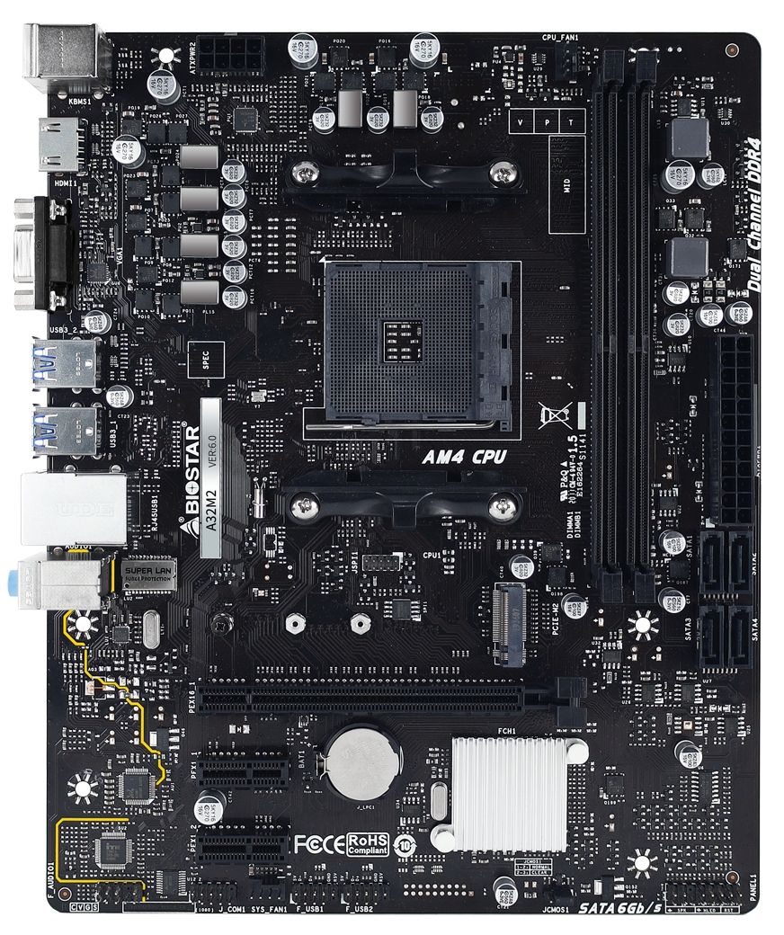 

Материнская плата Biostar A32M2 sAM4 A320 2xDDR4 HDMI-VGA mATX