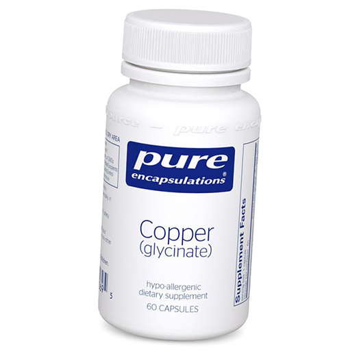 

Глицинат Меди, Copper glycinate, Pure Encapsulations 60капс (36361096)