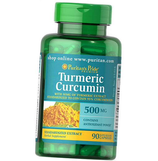 

Экстракт корня куркумы, Turmeric Curcumin 500, Puritan's Pride 90капс (71367017)