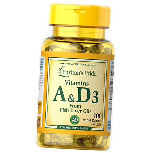 

Витамин А и Д, Vitamins A & D, Puritan's Pride 100гелкапс (36095002)