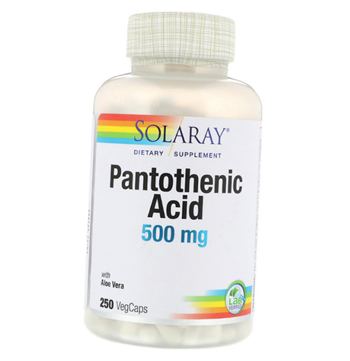 

Пантотеновая кислота, Pantothenic Acid 500, Solaray 250вегкапс (36411032)