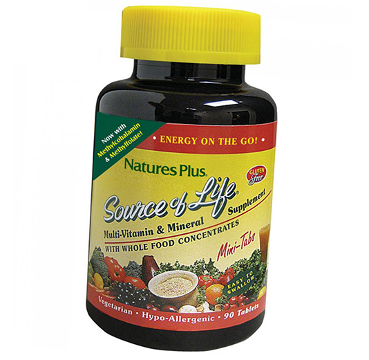 

Мультивитамины, Source of Life, Nature's Plus 90таб (36375102)