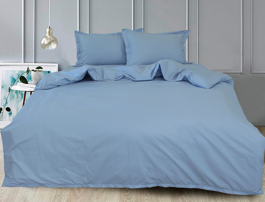 

Комплект постельного белья ТМ TAG сатин люкс 100% хлопок 1,5 спальный Light Blue