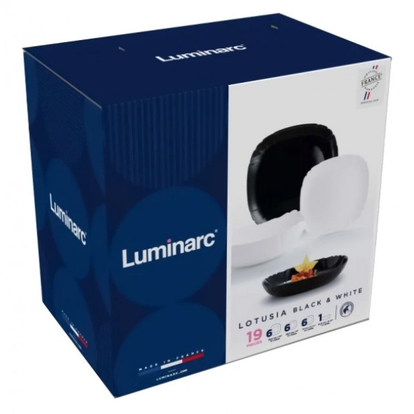 

Столовый сервиз Luminarc 19 предметов Lotusia White & Black Q3022