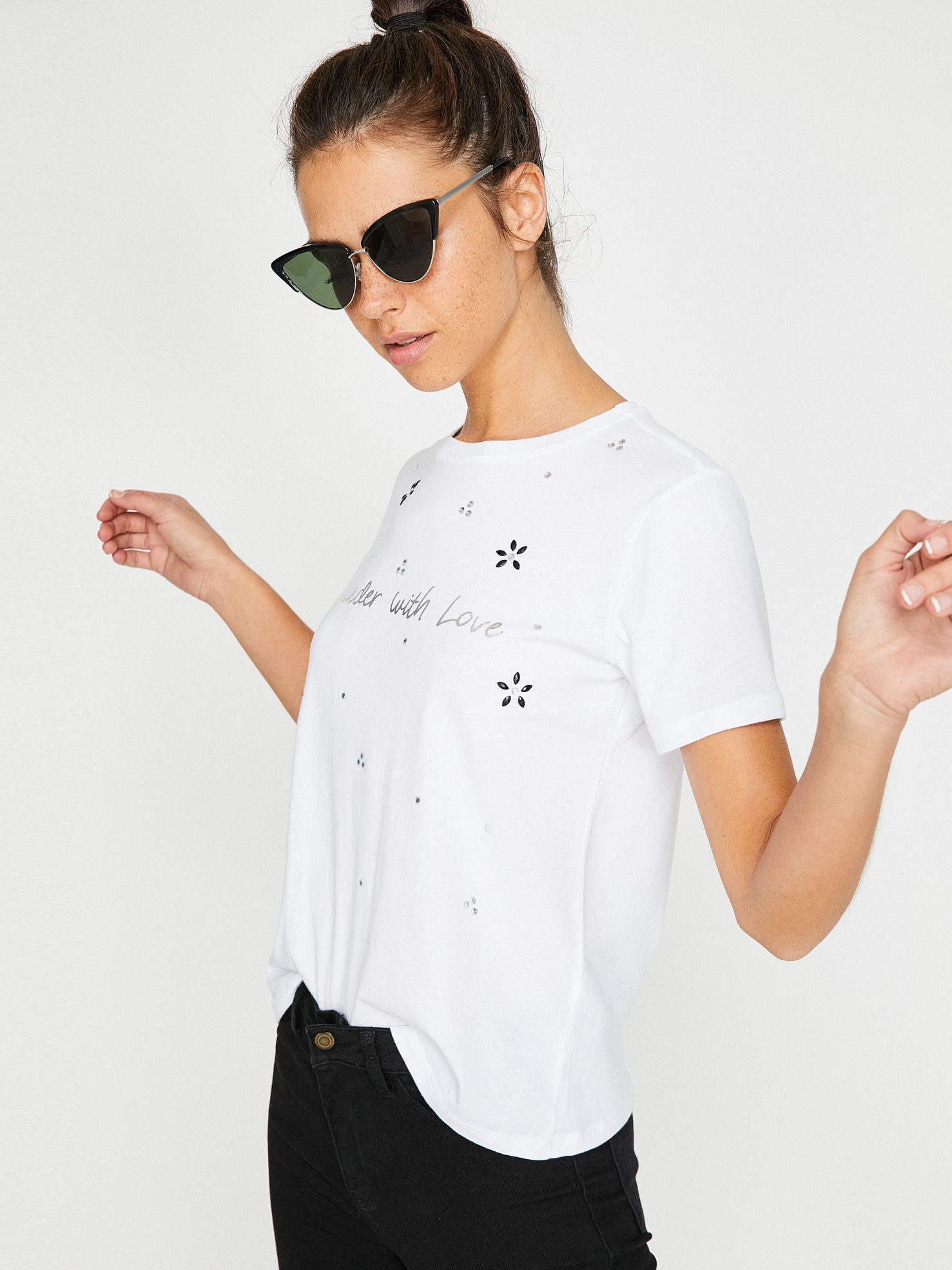 

Футболка Koton 8YAL11459JK-000 M White