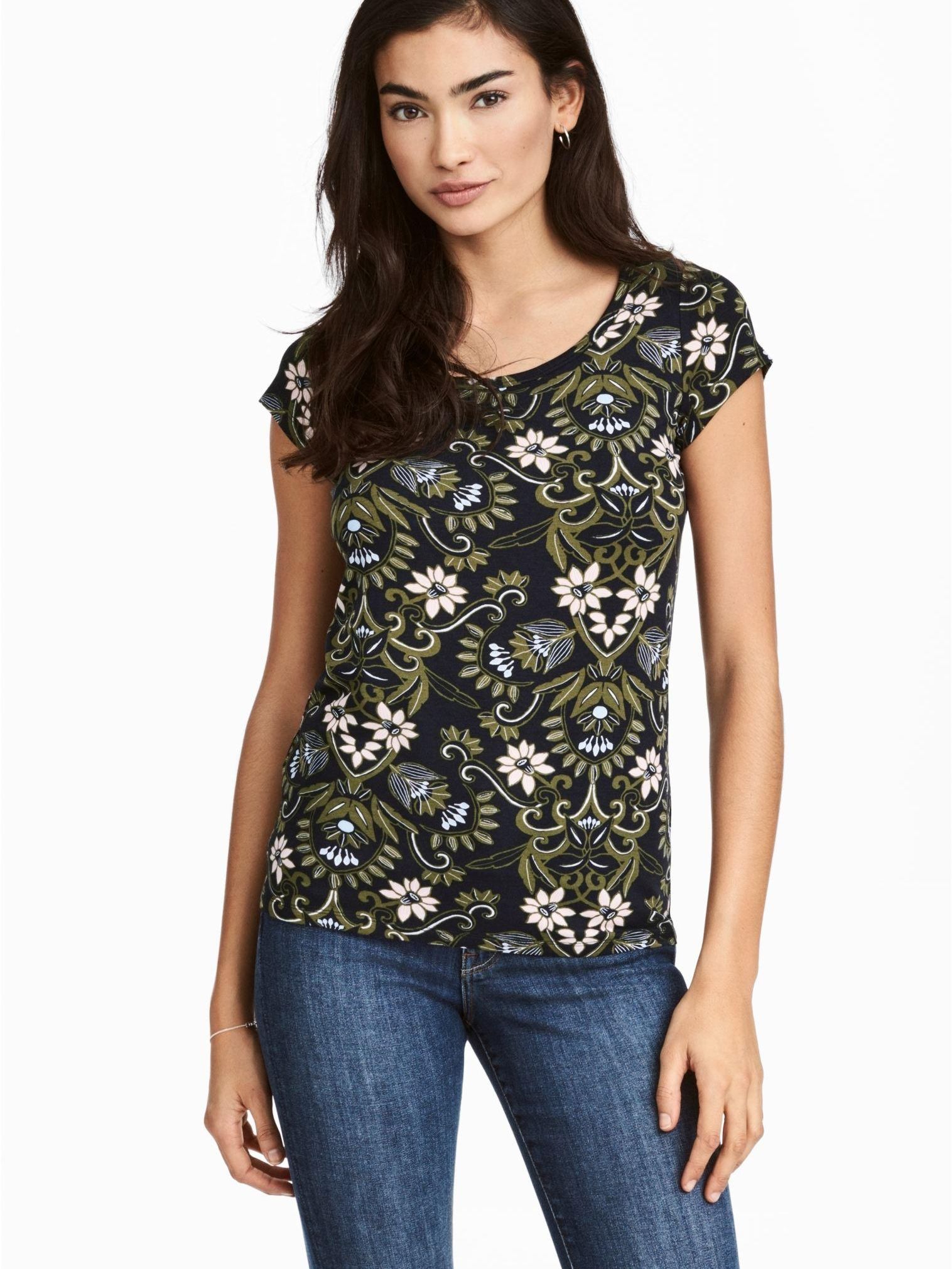 

Футболка H&M 2693425-ABCP S Темно-синяя