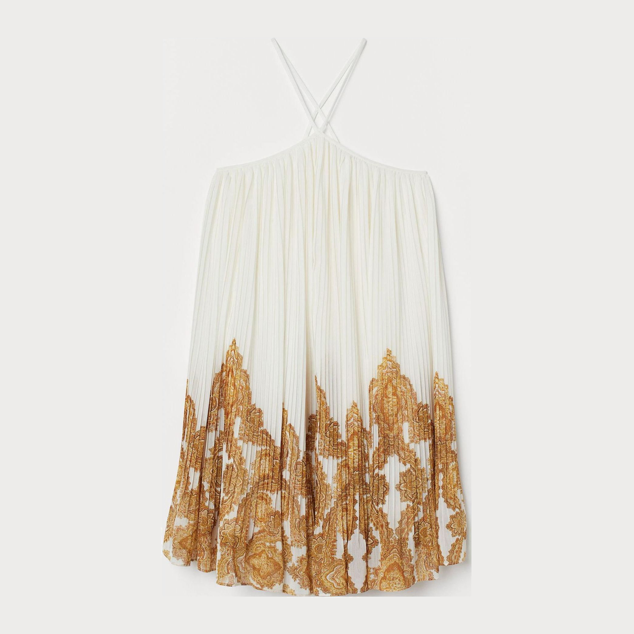 

Платье H&M 7500619-ADNT S Белое с коричневым