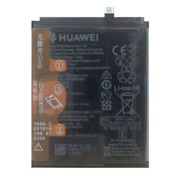 

Аккумулятор Huawei P30 / HB436380ECW 3650 mAh Original